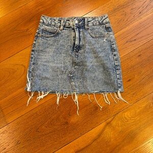 Wild Fable Acid  Wash Raw Edge Denim Mini Skirt